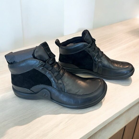 ROMIKA Josef Seibel Soft Black Leather and Suede Laced Boots Size 37 US 6-6.5 - Picture 3 of 6